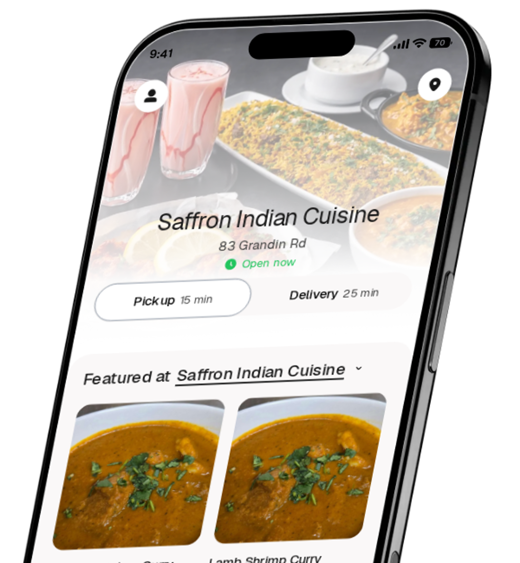 Saffron Indian Cuisine app preview