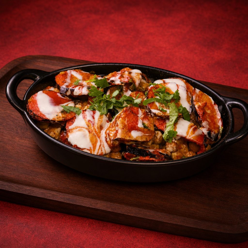 Baingan Pakora Chaat.