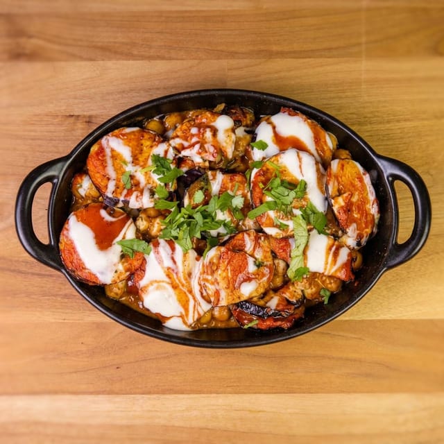 Baingan Pakora Chaat.